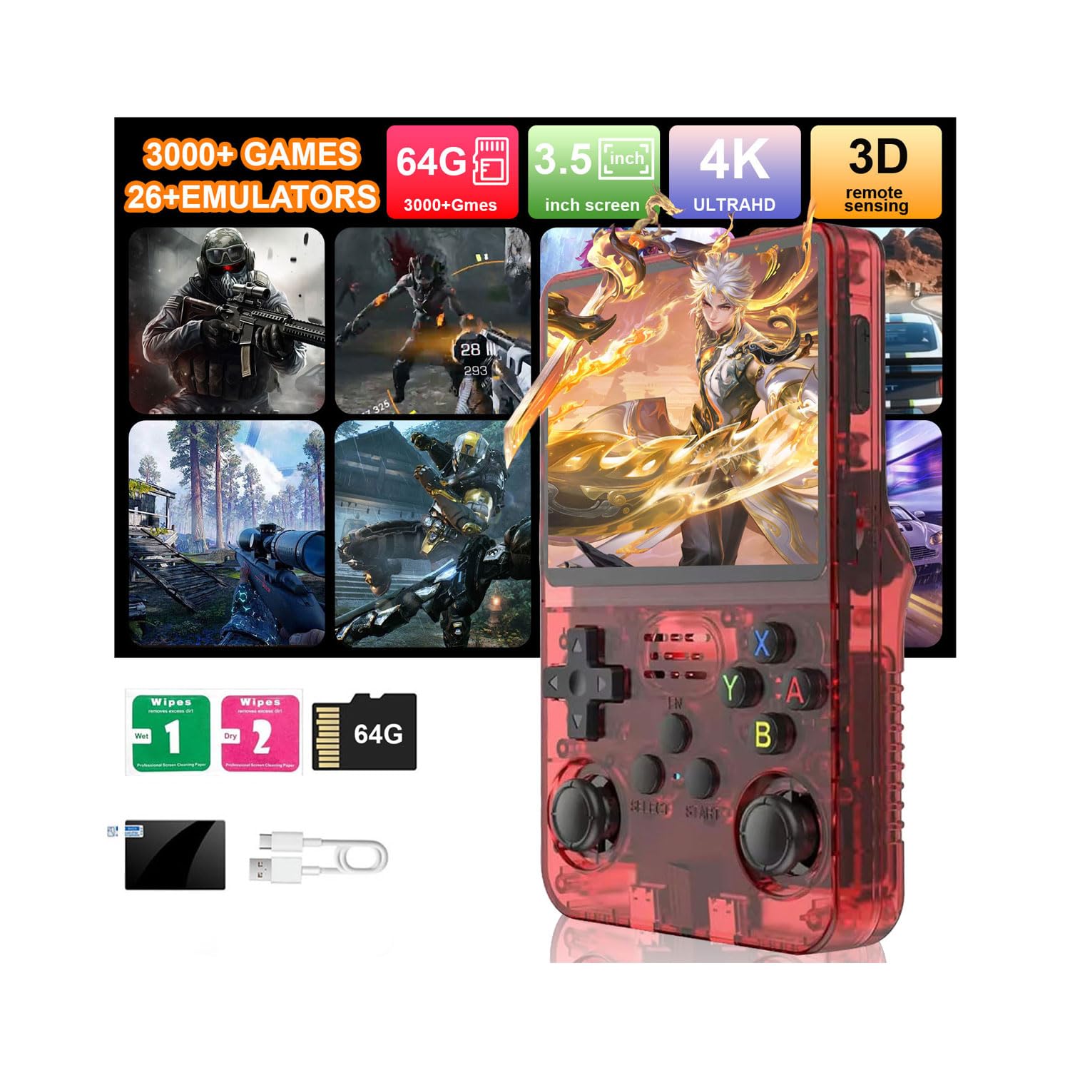 Consola de Juegos Portátil Retro Linux | Consola de Mano con Miles de Juegos Clásicos, Regalo Ideal Nostálgico